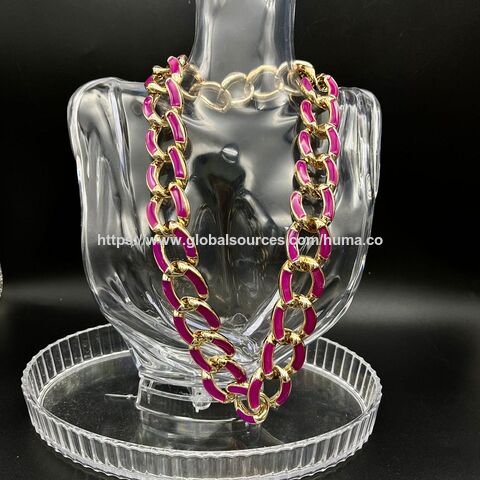 Cadenas acrílicas de colores de venta caliente, cadenas gruesas hip-hop, collares de cadena DIY, pulseras