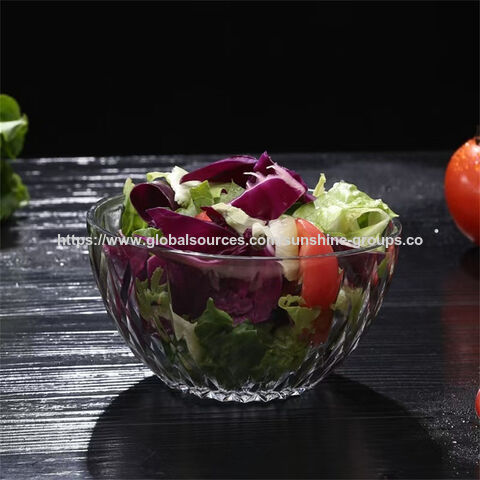 Saladeira transparente com tampa, fruteira de alto valor para uso doméstico, tigela para sopa de macarrão instantâneo para estudantes com tampa, sobremesa de vegetais