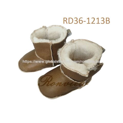 High Quality Genuine Leather Kids Shoes Real Leather Warm Soft Boots for Baby size 11~14cm for 0~24Month old baby