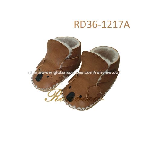 High Quality Genuine Leather Kids Shoes Real Leather Warm Soft Boots for Baby size 11~14cm for 0~24Month old baby