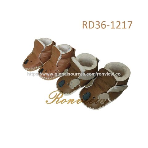 High Quality Genuine Leather Kids Shoes Real Leather Warm Soft Boots for Baby size 11~14cm for 0~24Month old baby