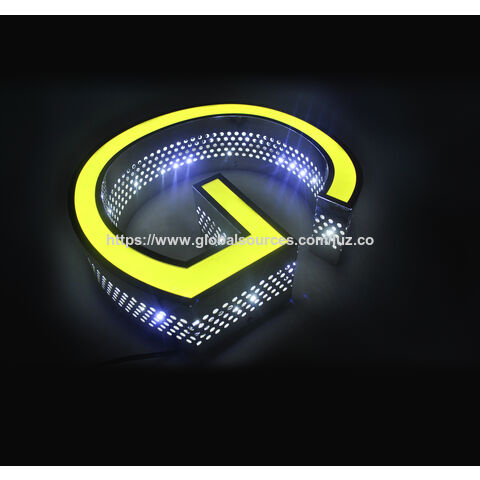 Letreiros 3D com letras retroiluminadas LED personalizadas, letras de aço inoxidável, letreiros 3D LED luminosos, letras de canal de alumínio para lojas