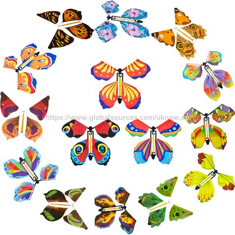 Magischer fliegender Schmetterling mit Gummiband, Aufzieh-Schmetterling Spielzeug für Überraschungsgeschenke im Großhandel