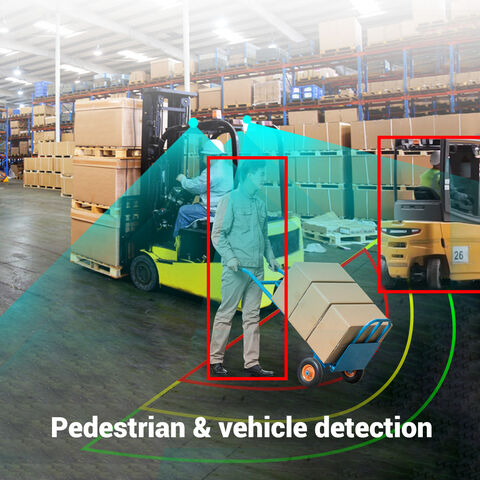 STONKAM Système de détection de personnes et de véhicules par IA IP69K pour chariots élévateurs avec surveillance grand angle de vue arrière, angle mort et enregistrement vidéo
