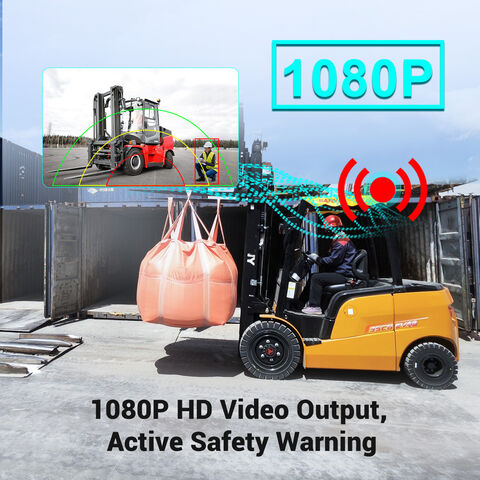 STONKAM Système de détection de personnes et de véhicules par IA IP69K pour chariots élévateurs avec surveillance grand angle de vue arrière, angle mort et enregistrement vidéo