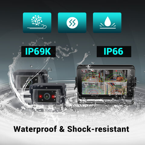 STONKAM Système de détection de personnes et de véhicules par IA IP69K pour chariots élévateurs avec surveillance grand angle de vue arrière, angle mort et enregistrement vidéo
