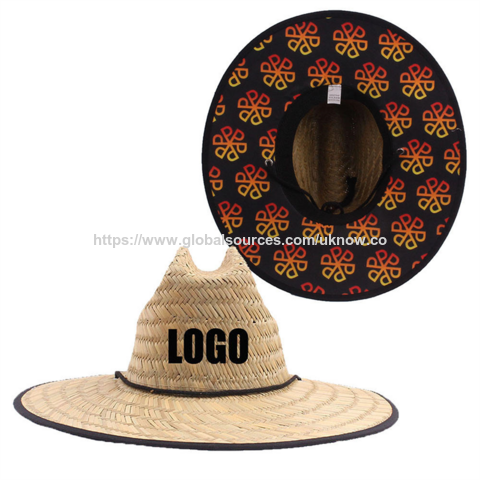 Alibaba Straw Hat With Print Under Brim Wholesale Summer Under Brim Bottom  Design Custom Printing America