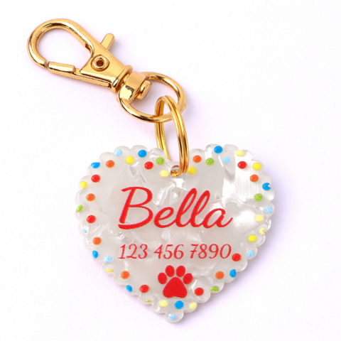 Plaque d'Identification Personnalisée en Forme de Cœur pour Chien, Mignonnes Étiquettes Portables Anti-Perte pour Petits, Moyens et Grands Chiens, Plaque Nom pour Chat