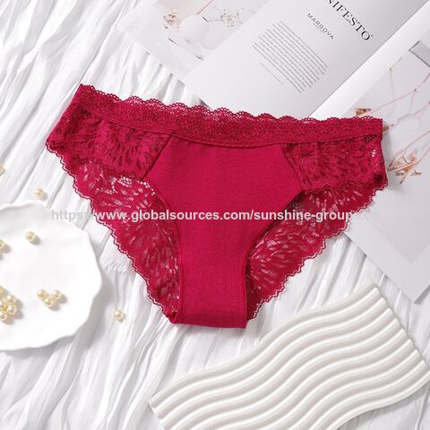 Bragas triangulares de encaje para mujer - Ropa interior femenina cómoda y transpirable, sin costuras, calado estilo francés