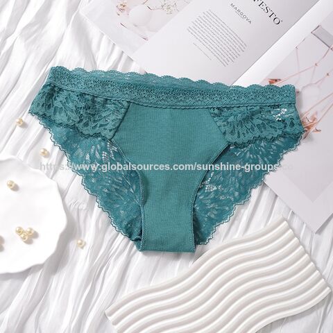 Bragas triangulares de encaje para mujer - Ropa interior femenina cómoda y transpirable, sin costuras, calado estilo francés