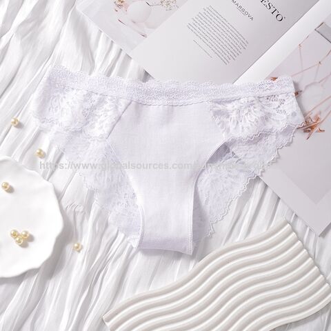 Bragas triangulares de encaje para mujer - Ropa interior femenina cómoda y transpirable, sin costuras, calado estilo francés