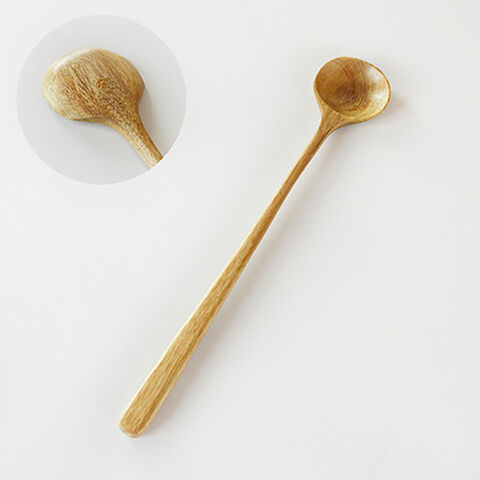 Japanischer Holzlöffel mit langem Griff, kreativer handgefertigter Massivholzlöffel