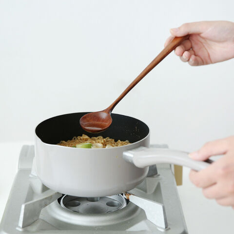 Japanischer Holzlöffel mit langem Griff, kreativer handgefertigter Massivholzlöffel