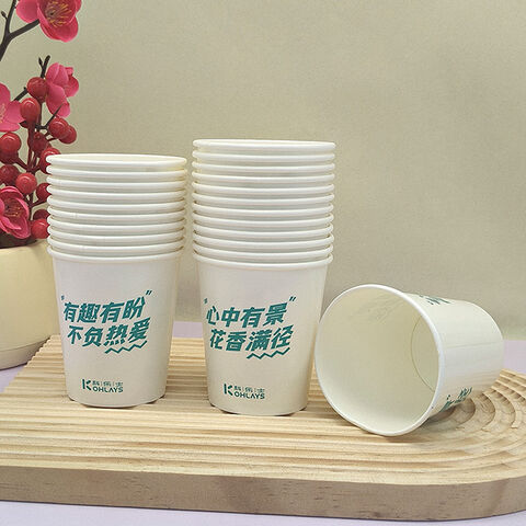 Vasos Desechables de Papel Recubierto por Ambos Lados al por Mayor, Biodegradables, para Bebidas Frías y Calientes, Café, Restaurante, Oficina en Casa, 190 ml, Paquete de 100 Unidades