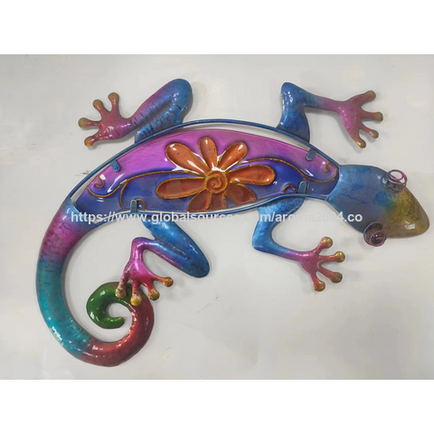 Ornement animalier en métal OEM, décoration murale de lézard pour la maison et le bureau