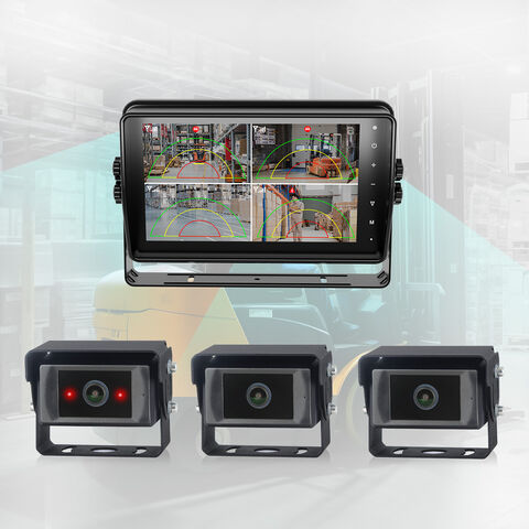 STONKAM Système de détection de personnes et de véhicules par IA IP69K pour chariots élévateurs avec surveillance grand angle de vue arrière, angle mort et enregistrement vidéo