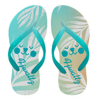 Colorful Pvc Thong Women's Flip Flops, Soft Sole With Watercolor