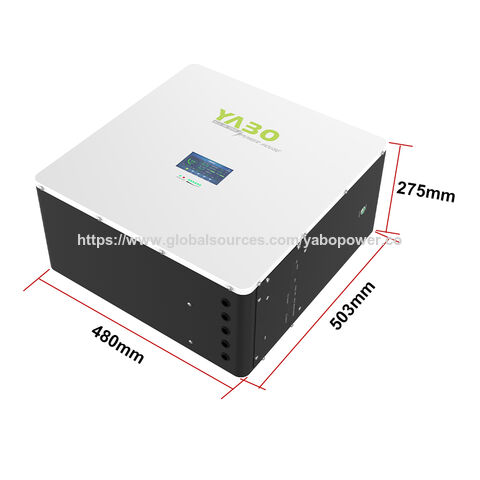 Bateria LiFePO4 de Ciclo Profundo YABO 48V 200Ah Montada na Parede para Sistemas Solares Off-Grid