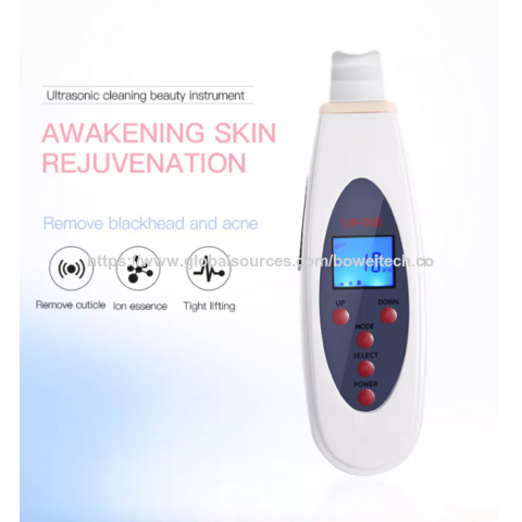 Equipamento Portátil Digital LCD Ultrassônico para Esfoliação da Pele, Limpeza Facial e SPA de Salão - BOWKET