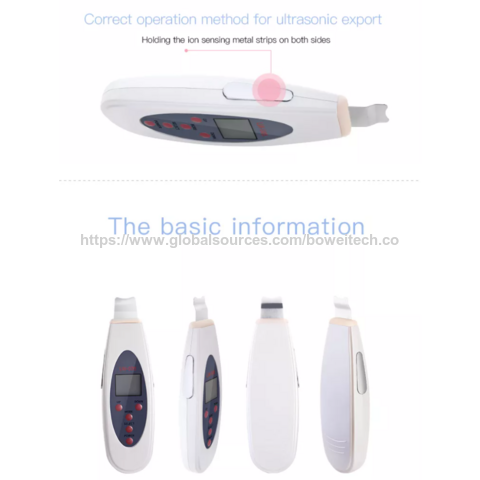 Equipamento Portátil Digital LCD Ultrassônico para Esfoliação da Pele, Limpeza Facial e SPA de Salão - BOWKET