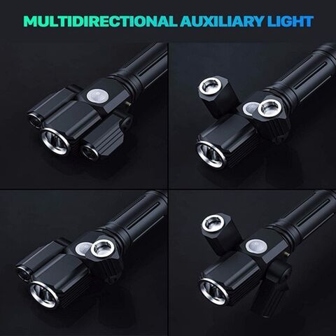 Faros de Bicicleta Luz T6 Aleación de Aluminio Rotatoria para Montar de Noche, Linterna Potente, Accesorio de Iluminación Telescópica