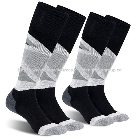 Chaussettes de ski pour femmes et hommes avec rembourrage complet, chaussettes chaudes d'hiver en laine