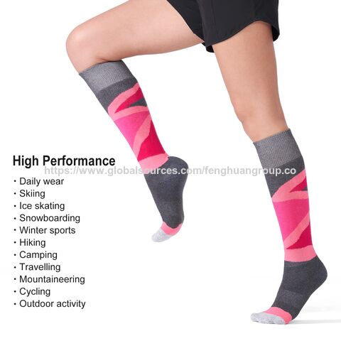 Chaussettes de ski pour femmes et hommes avec rembourrage complet, chaussettes chaudes d'hiver en laine