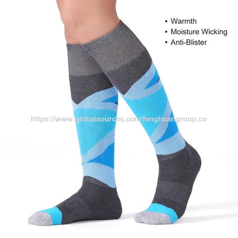 Chaussettes de ski pour femmes et hommes avec rembourrage complet, chaussettes chaudes d'hiver en laine