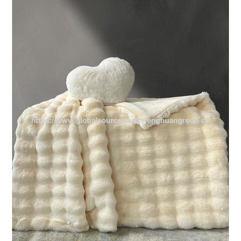 Couverture en fausse fourrure double face brossée personnalisée de haute qualité pour la vente en gros