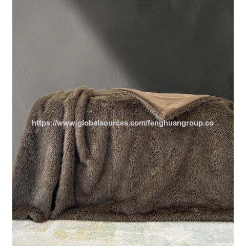Couverture en fausse fourrure double face brossée personnalisée de haute qualité pour la vente en gros
