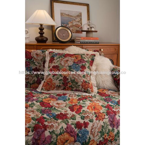 Funda de Sofá Reversible Protectora para la Mayoría de los Sofás: Protector de Muebles con Borlas para Sofás Seccionales - Funda Antideslizante para Sofá