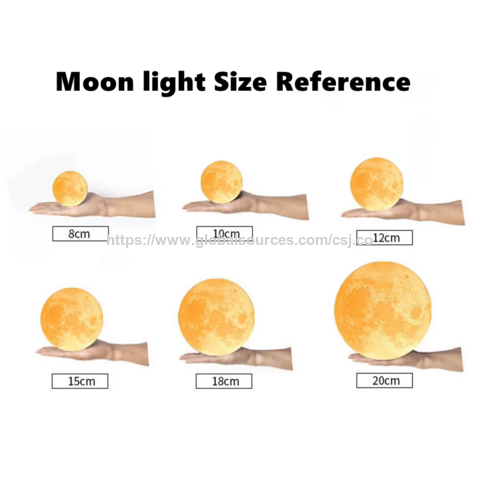 Lámpara de Noche LED 3D Luna Portátil con Control Táctil USB 15cm para Dormitorio - Luz Lunar