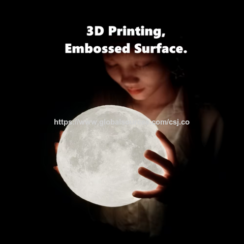 Lámpara de Noche LED 3D Luna Portátil con Control Táctil USB 15cm para Dormitorio - Luz Lunar