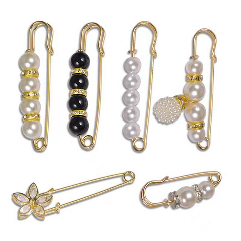 Broche de Mode avec Perles et Éléments en Cristal pour Ajuster les Vêtements et la Taille - Broches pour Pantalons pour Femmes en Gros