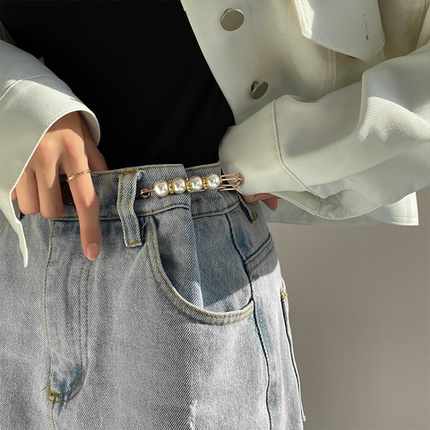 Broche de Mode avec Perles et Éléments en Cristal pour Ajuster les Vêtements et la Taille - Broches pour Pantalons pour Femmes en Gros