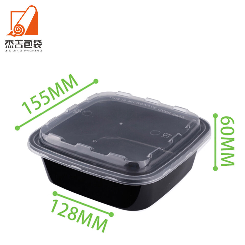 Disposable Box Square Eco-friendly 1000ml Disposable Rectangular Lunch Boxes Plastic ...