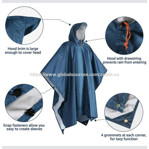 Proveedor Unisex Poncho de Lluvia con Capucha Impermeable para Adultos Mujeres