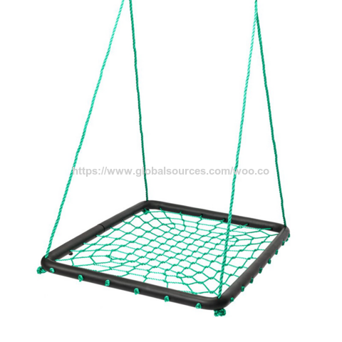 Columpio de Red para Árbol, Interior/Exterior, para Niños, Columpio Cuadrado de Cuerda, Cama Colgante, Asiento de Columpio, Juguete Infantil