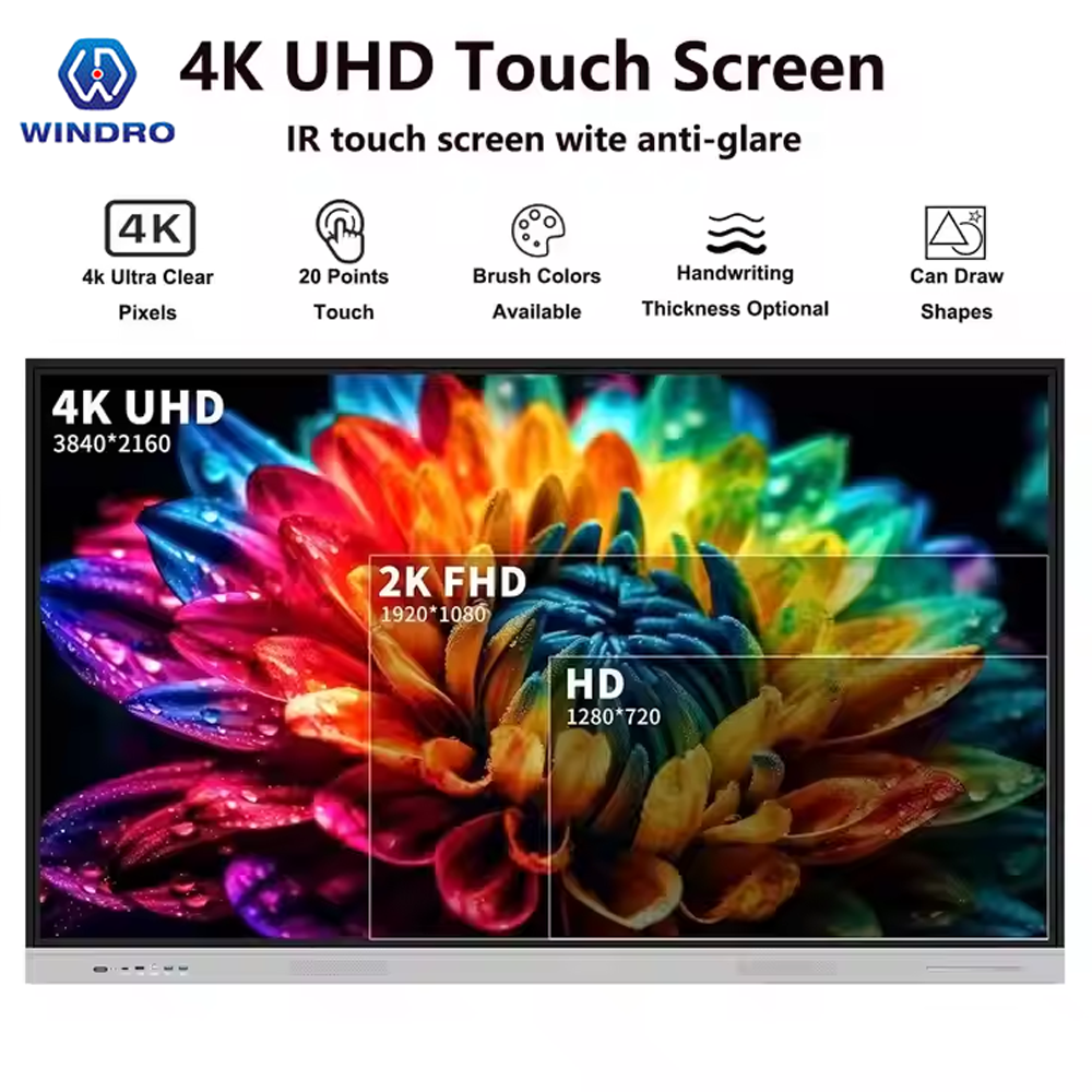 Wholesale Price, 65 75 86 Inch 4k Lcd Infrared Multi Touch Screen Smart ...