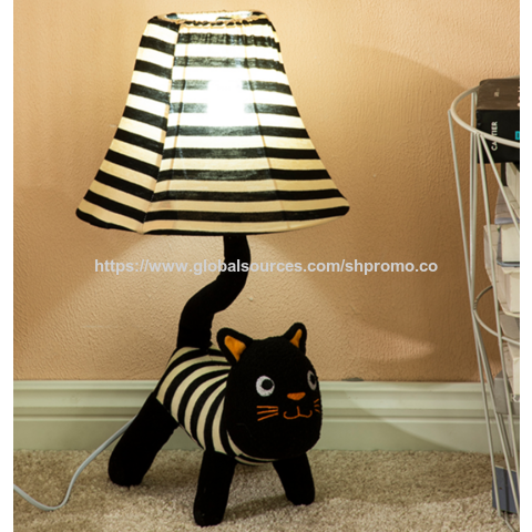 Lámpara de Gato de Peluche a Rayas: Acento Moderno para la Habitación - Iluminación Decorativa para el Hogar al por Mayor