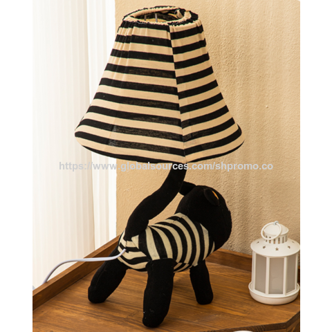 Lámpara de Gato de Peluche a Rayas: Acento Moderno para la Habitación - Iluminación Decorativa para el Hogar al por Mayor