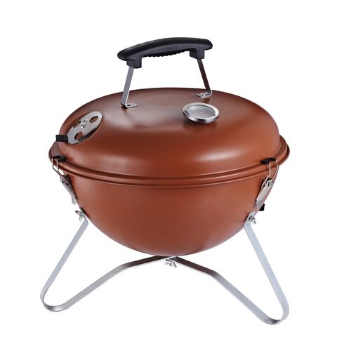 Gril de barbecue extérieur en forme de pomme emboutie de 22,5 pouces avec grille de cuisson émaillée