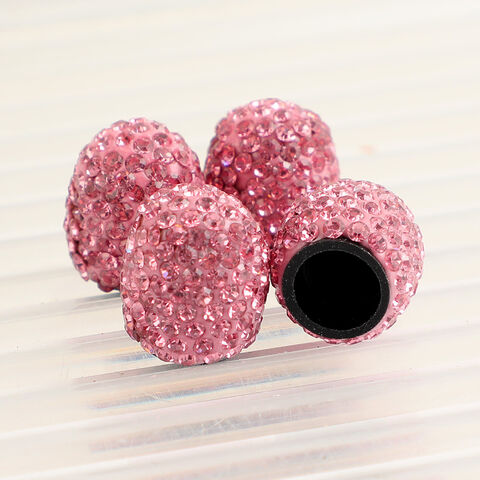 Tapones de Válvula con Diamantes, Tapones Universales para Neumáticos de Coche, Tapones para Neumáticos de Coche Totalmente Cubiertos con Diamantes