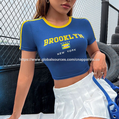 Camisetas Crop Top de Alta Qualidade, Roupa Casual Respirável para Mulheres - Crop Tops no Atacado