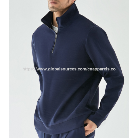 Camisetas de Hombre con Cremallera de 1/4, Mangas Largas