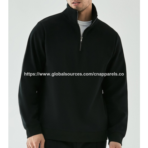 Camisetas de Hombre con Cremallera de 1/4, Mangas Largas