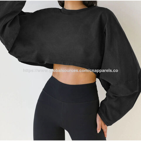 Camisetas Deportivas Cortas de Manga Larga Sueltas para Mujer - Pulóver Informal