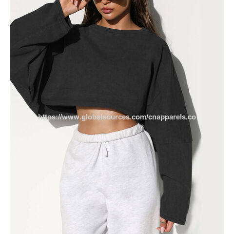 Camisetas Deportivas Cortas de Manga Larga Sueltas para Mujer - Pulóver Informal