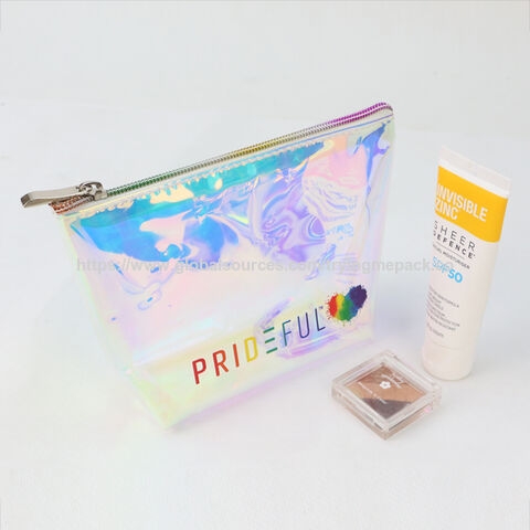 Bolsa de Cosméticos de PVC Personalizada para Viaje; Bolsa de Maquillaje Holográfica Portátil de Lujo con Impresión Personalizada