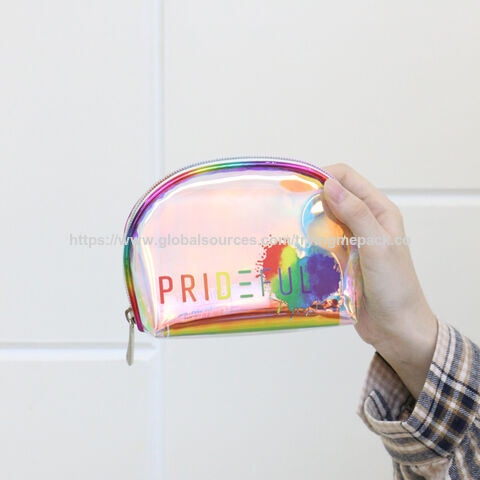 Bolsa de Cosméticos de PVC Personalizada para Viaje; Bolsa de Maquillaje Holográfica Portátil de Lujo con Impresión Personalizada